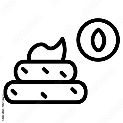 Liquid Poop Faces Line Icon