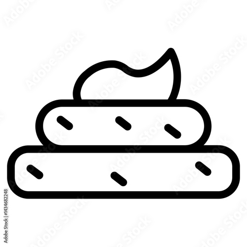 Liquid Poop Faces Line Icon
