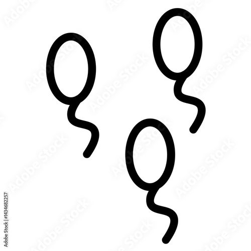 Micro Organism Sperm Line Icon
