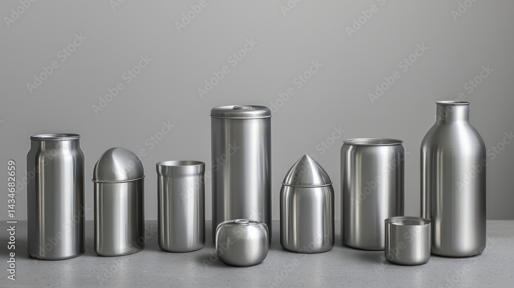 Realistic Aluminium Containers for Food Storage in a Modern Setting with High-Quality Photography Realistic Aluminium Containers for Food Storage in a Modern Setting with High-Quality Photography