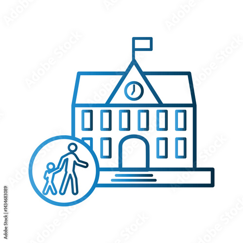 School Building icon design template