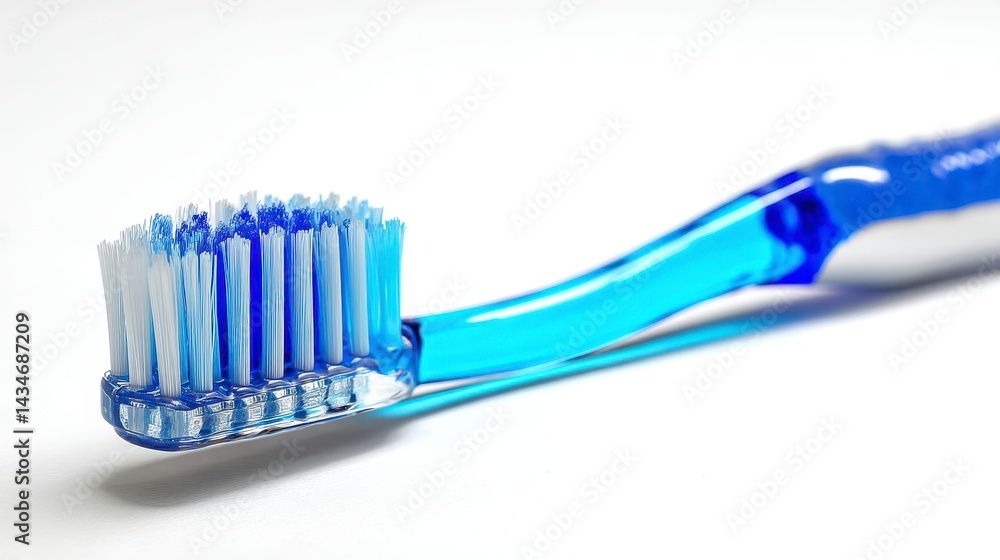 Close-Up of a Blue Toothbrush on White Background Close-Up of a Blue Toothbrush on White Background