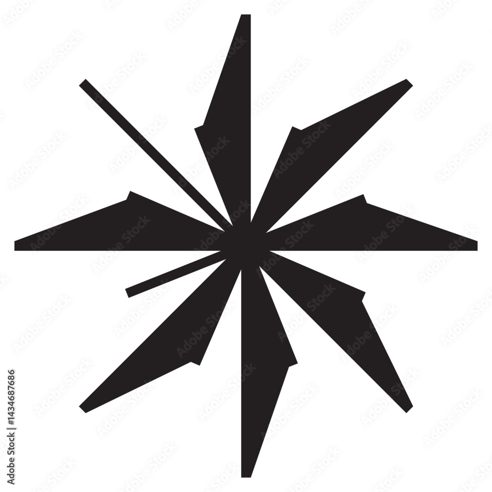 Brutalist geometric snowflake