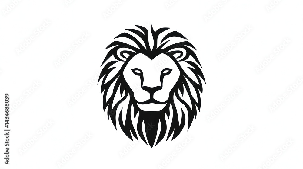 Fototapeta premium Lion head logo design, white background