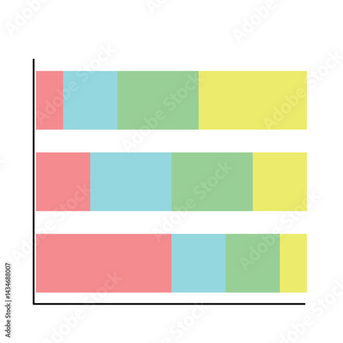 シンプル横棒積み上げグラフ　カラー