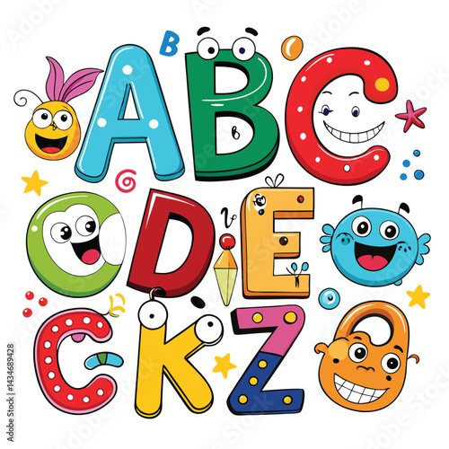 Colorful ABCs with Fun Faces