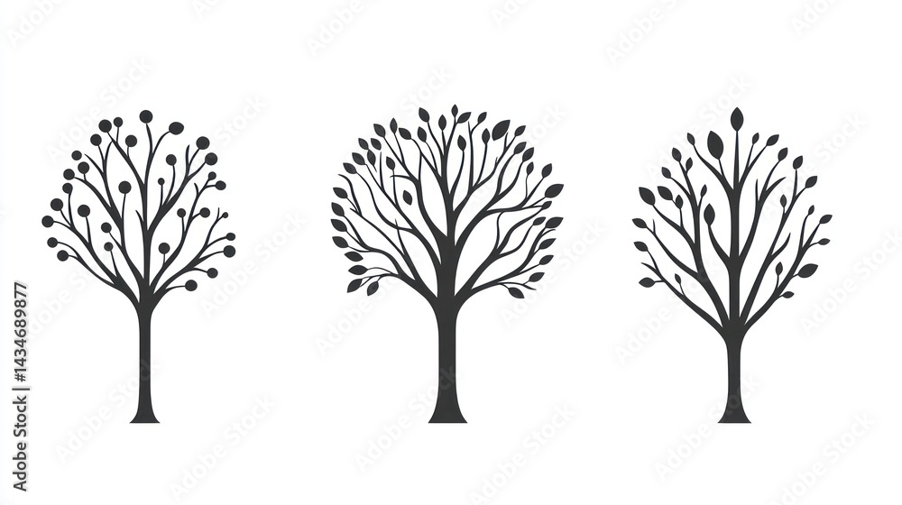 Obraz premium Simple Tree Silhouettes (1)