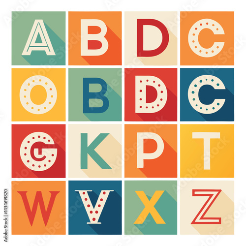 Retro Alphabet Icons