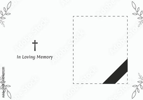 Memorial Program Template Minimalist design with elegant cross Ideal for tribute cards and service