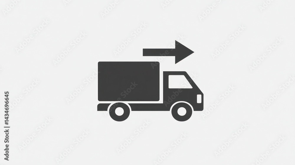Fototapeta premium Delivery Truck Icon on Light Background (1)