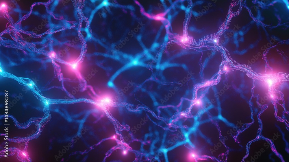 Fototapeta premium Neurological network of vibrant neurons.