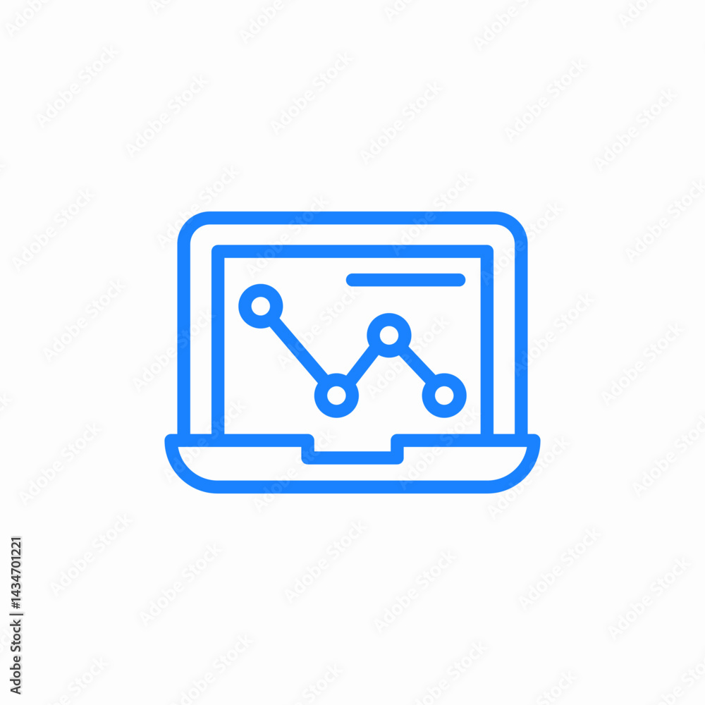 laptop chart icon sign vector