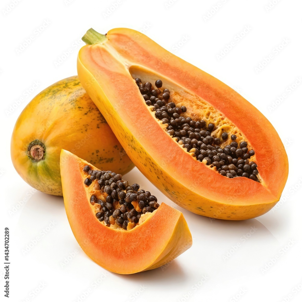 papaya isolated on white background papaya isolated on white background