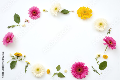 Wallpaper Mural bunch of flowers on a white surface Torontodigital.ca