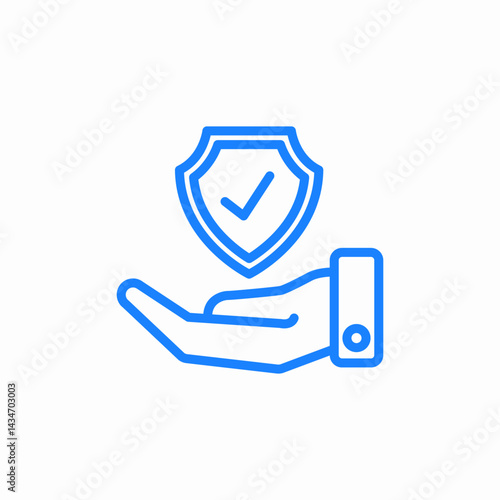 protected hand icon sign vector