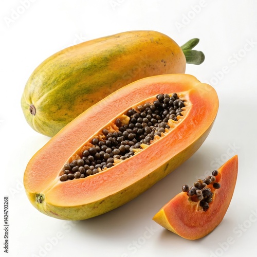 Wallpaper Mural papaya isolated on white background Torontodigital.ca