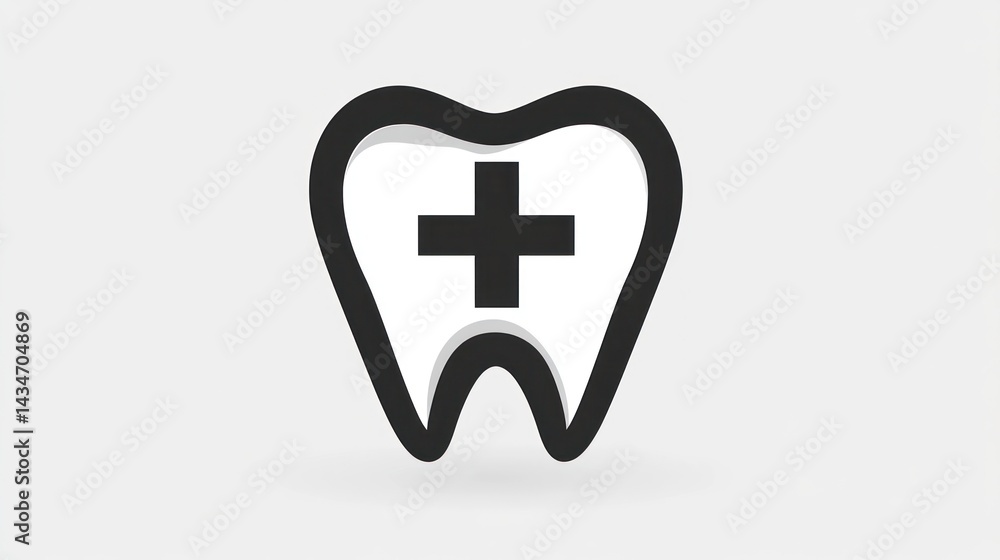 Obraz premium Dental Care Icon, Grey Background