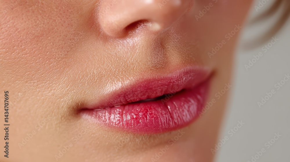 Naklejka premium Close-Up of Lips Showing Symptoms of Skin Condition or Virus Infection