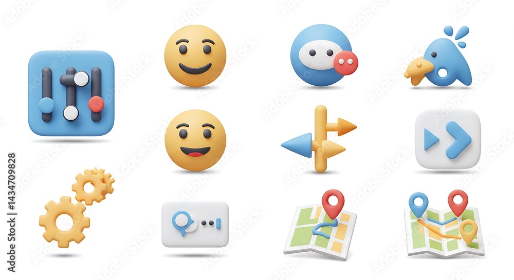 Collection of 3D Emoji and App Icons Collection of 3D Emoji and App Icons