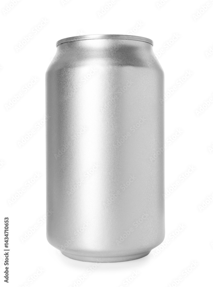 One blank tin can isolated on white One blank tin can isolated on white