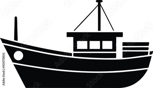 fishing boat vector icon.