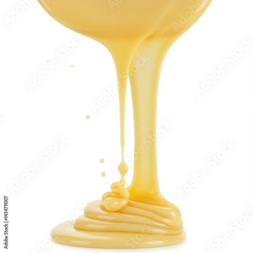 Creamy yellow sauce pouring food photography dessert topping caramel flow