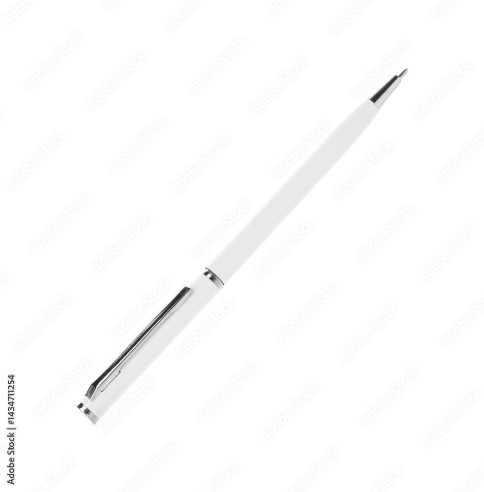 One stylish pen in air isolated on white One stylish pen in air isolated on white