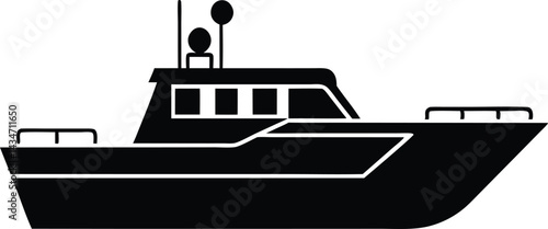 patrol boat vector icon.