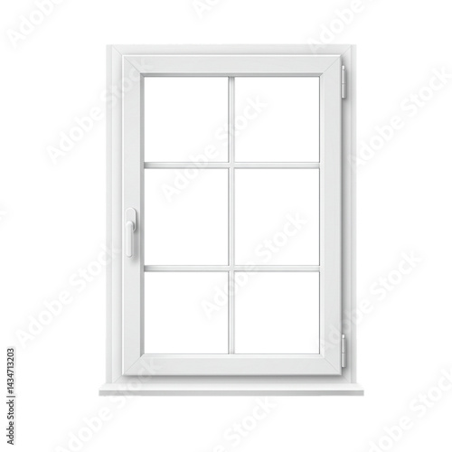 White PVC window vector isolated on white background 