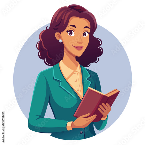 Professional woman reading a book