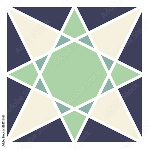 Geometric Star Interwoven Square