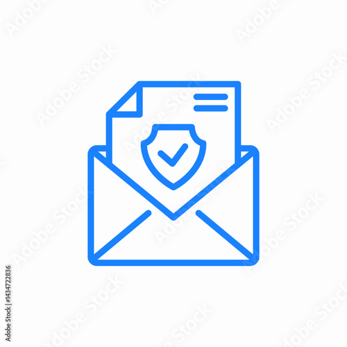 secure email document icon sign vector