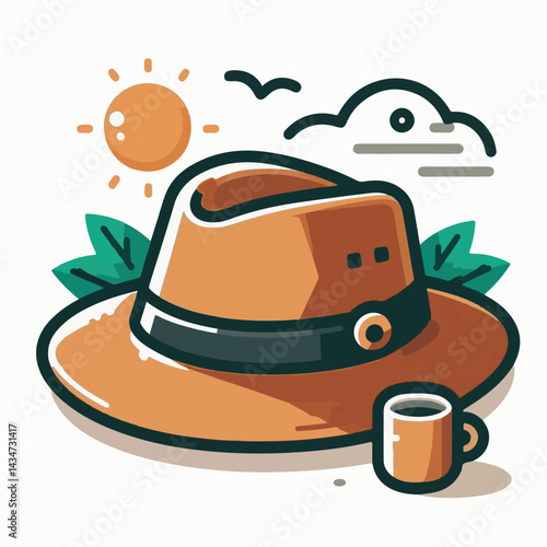 hat, fedora, fashion, design, isolated, object, accessory, retro, vintage, cap, wear, classic, white, head, style, clothing, old, illustration, vector, felt, icon, graphic, brim, element, costume, bla