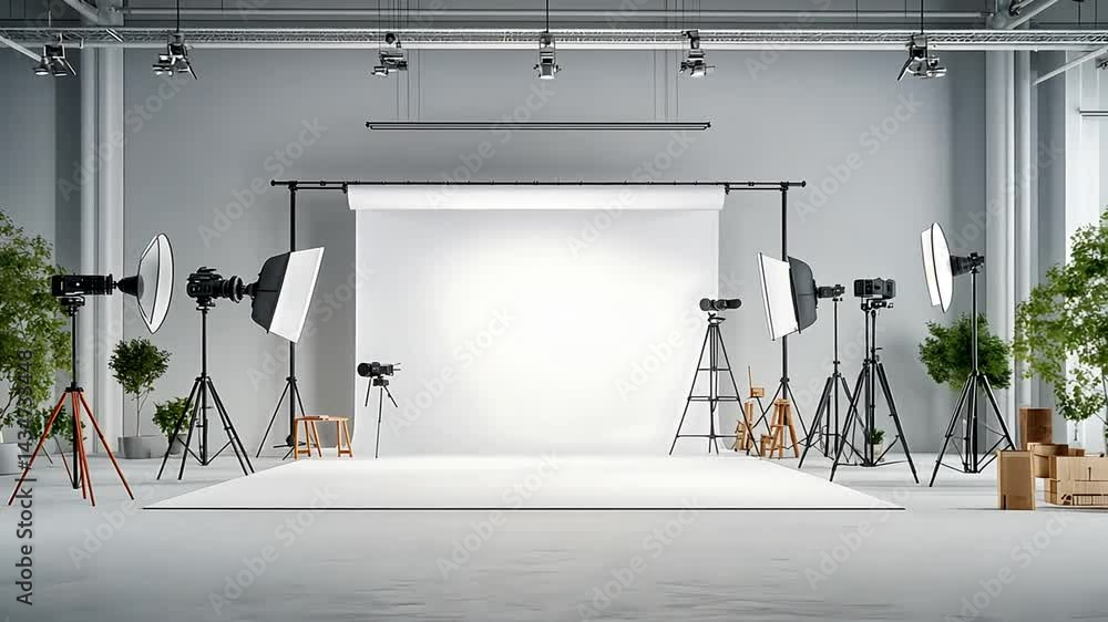 Empty professional photo studio