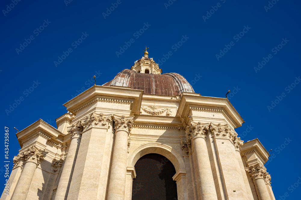 Obraz premium The Papal Basilica of Saint Peter in the Vatican, or simply Saint Peter's Basilica, is a church of the Italian High Renaissance located in Vatican City, an independent microstate enclaved within the c