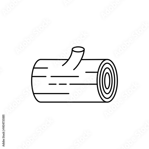 Wood log Icon set. Wood log symbol for web design and mobile app. Wood log line logo. Vector illustration.