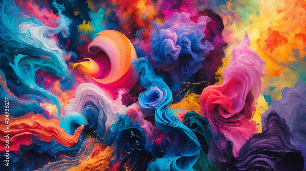 Fiery red and blue fractal art creates a hot, abstract colorful background texture with smoky motion Fiery red and blue fractal art creates a hot, abstract colorful background texture with smoky motion