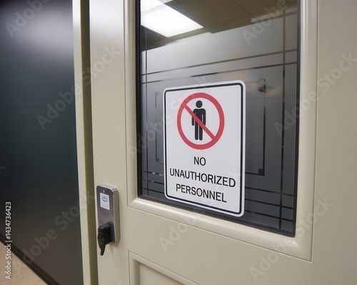 Restricted access area with a visible sign about the restricted area access