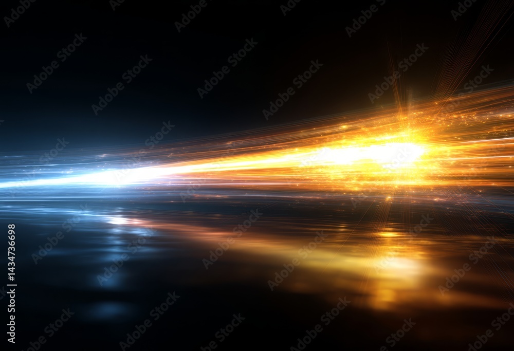 Abstract Dynamic Light Trails Blue And Orange Glowing Streaks On Dark Background Abstract Dynamic Light Trails Blue And Orange Glowing Streaks On Dark Background