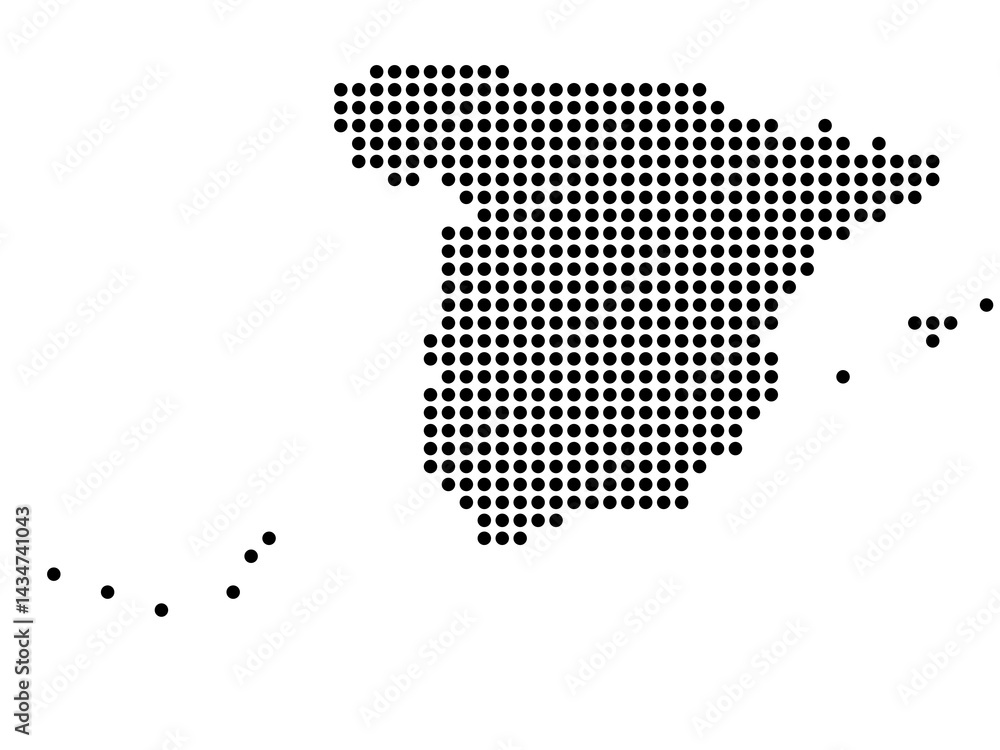 Fototapeta premium Dotted map of Spain Small