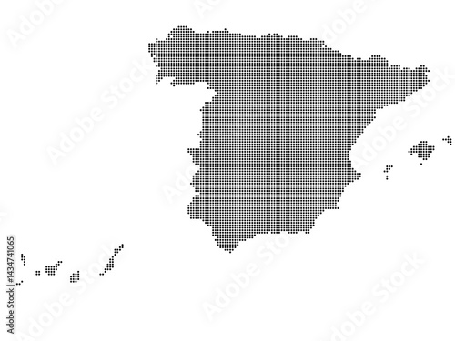 Dotted map of Spain Large