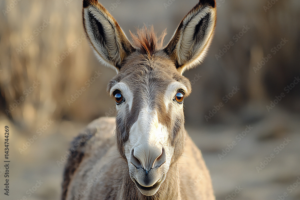 Fototapeta premium name : curious mule looking camera,