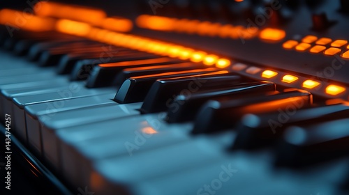 Wallpaper Mural Illuminated Keyboard Keys Glowing Orange In Darkness Torontodigital.ca
