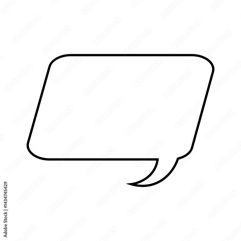 Speech Bubble Icon with Simple Design. Black and White Color. Vector Illustration. Speech Bubble Icon with Simple Design. Black and White Color. Vector Illustration.