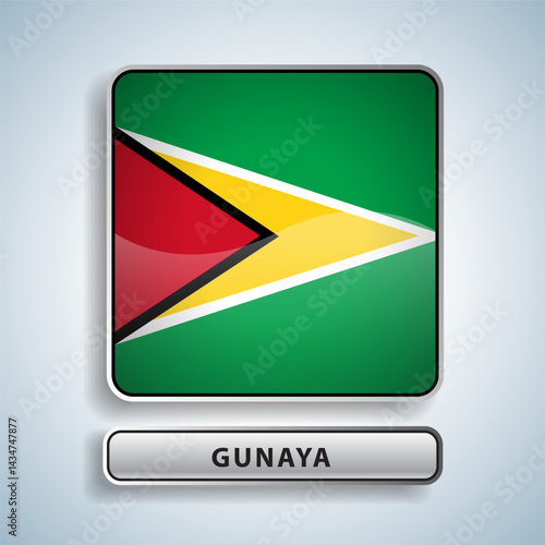 Gunaya flag square button Isolated on color gradient background. Exclusive Icon flag Free Download Gunaya flag square button Isolated on color gradient background. Exclusive Icon flag - GFXLoad