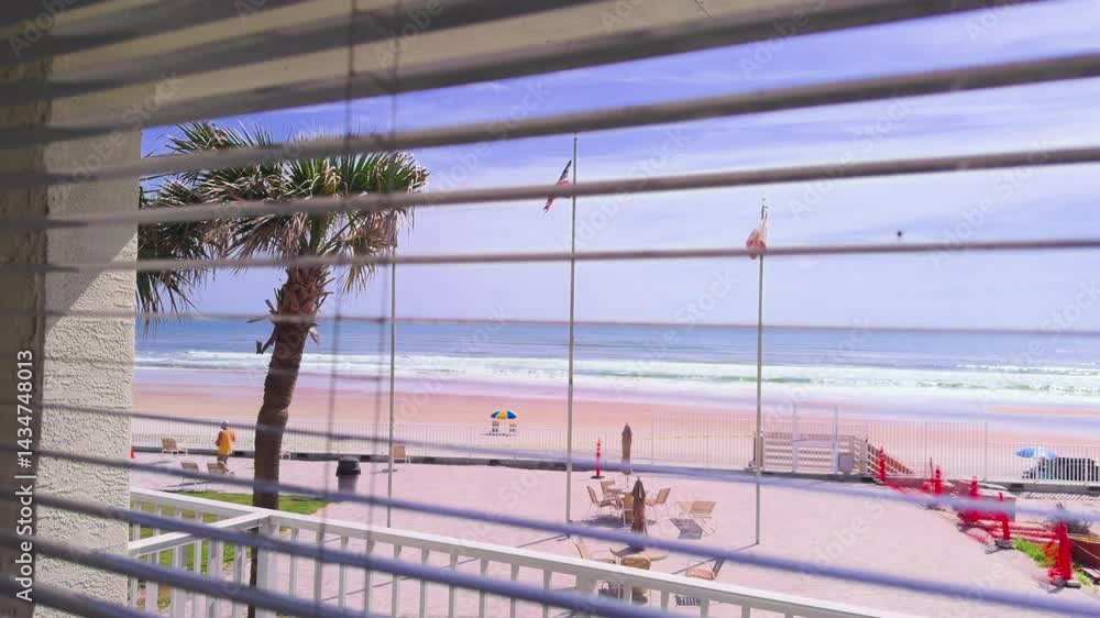 watching the beach from the window watching the beach from the window