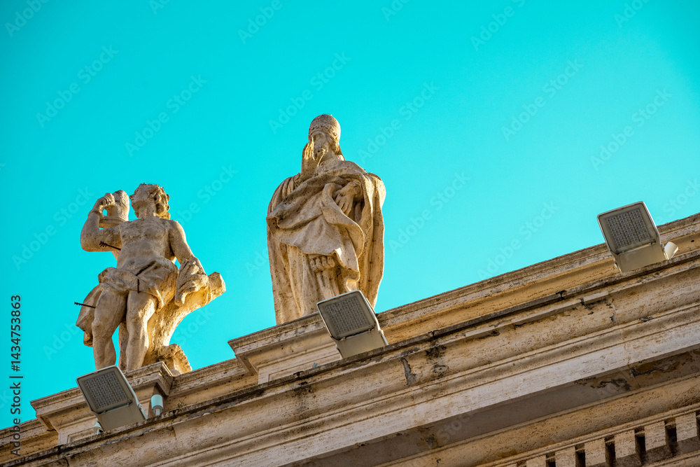 Naklejka premium The Papal Basilica of Saint Peter in the Vatican, or simply Saint Peter's Basilica, is a church of the Italian High Renaissance located in Vatican City, an independent microstate enclaved within the c