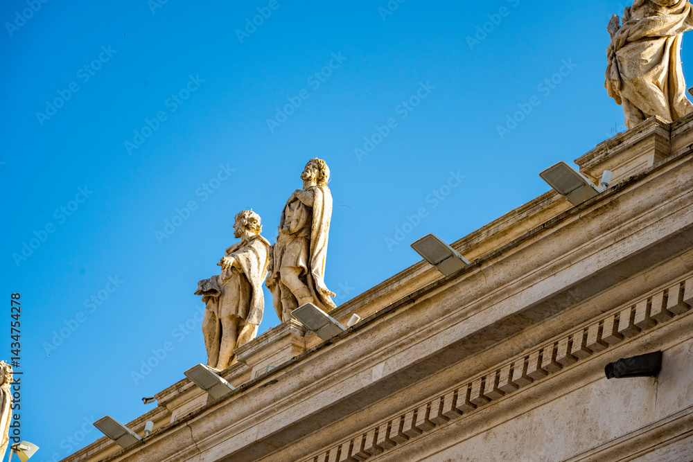 Naklejka premium The Papal Basilica of Saint Peter in the Vatican, or simply Saint Peter's Basilica, is a church of the Italian High Renaissance located in Vatican City, an independent microstate enclaved within the c
