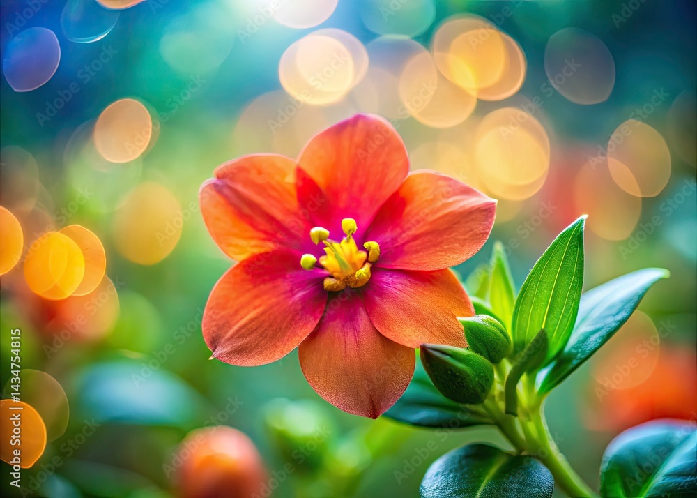 Obraz premium Anagallis Monelli Flower Bokeh Photography: Macro Shots, Blue Pimpernel, Garden Bloom, Soft Focus, Blurred Background