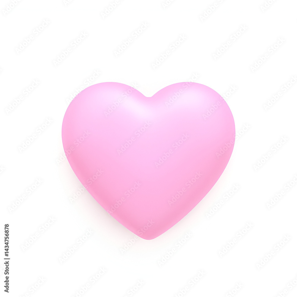 Smooth 3D Pink heart Vector isolated on white background, PNG Smooth 3D Pink heart Vector isolated on white background, PNG